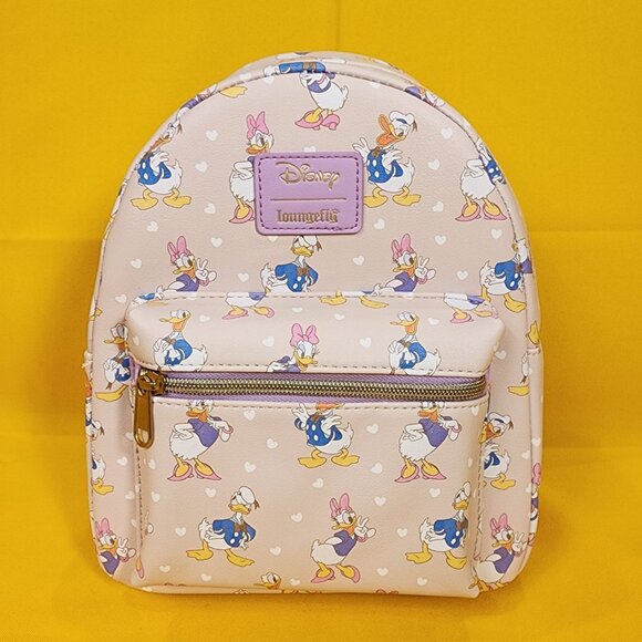 Loungefly Disney Donald Duck & Daisy Duck AOP Heart Classic Mini Backpack NEW main image 5